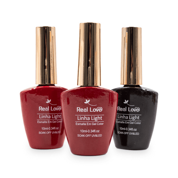 Esmalte em Gel Real Kit Vermelho Escuro