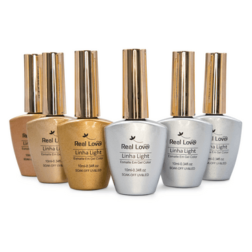 Esmalte em Gel Real Love Light - Prata/Dourado
